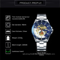 FORSINING 176 Fashion Skeleton Mechanical Men Watches Luxury Brand Automatic Watch Stainless Steel Strap Classic Business Watch